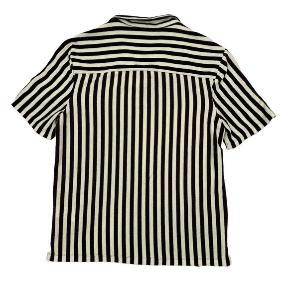 MADEWELL Men’s The Textured Knit Camp-Collar Shirt S Dusty Plum Stripe B45 - Picture 2 of 5